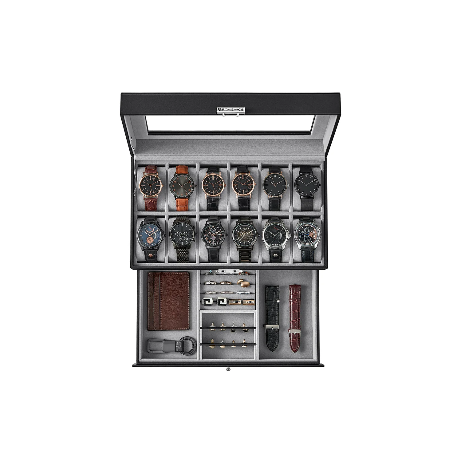 Lockable Watch Box With Glass Lid - Image 5